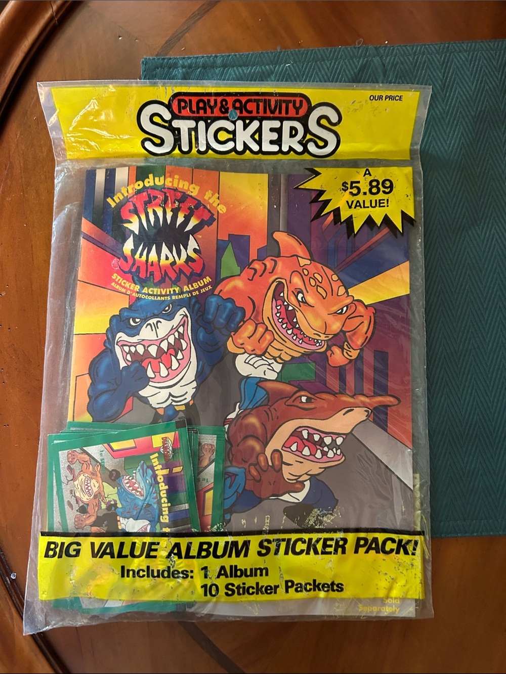 Rare Street Shark 90s collectible album and sticker packs.